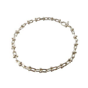 美品 ティファニー ハードウェア マイクロリンク ラージ ブレスレット シルバー925 シルバー 0356【中古】TIFFANY&Co.