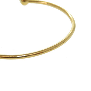 ディオール ロゴ フェイクパール メタル ゴールド バングル アクセサリー 0357 【中古】 Dior