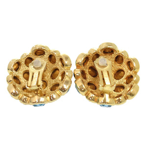 美品 クリスチャン ディオール ヴィンテージ ストーン ブルー ゴールド イヤリング アクセサリー 0359 【中古】 Christian Dior