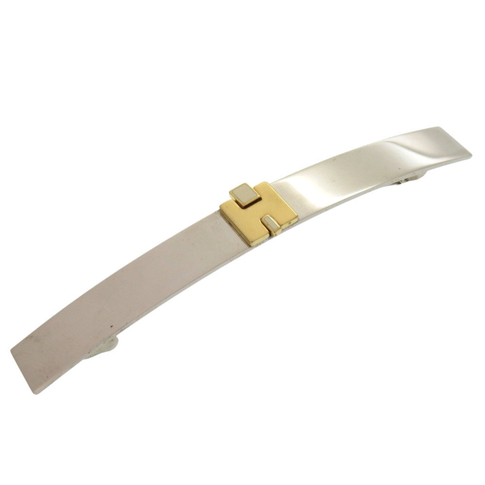 美品 エルメス アイリーン Hロゴ ゴールド シルバー バレッタ アクセサリー 0369 【中古】 HERMES