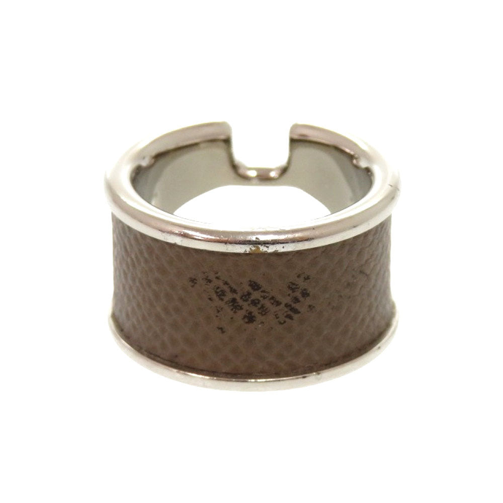 エルメス オランプGM ヴォーエプソン エトゥープ シルバー金具 リング 指輪 Sサイズ アクセサリー 0373 【中古】 HERMES