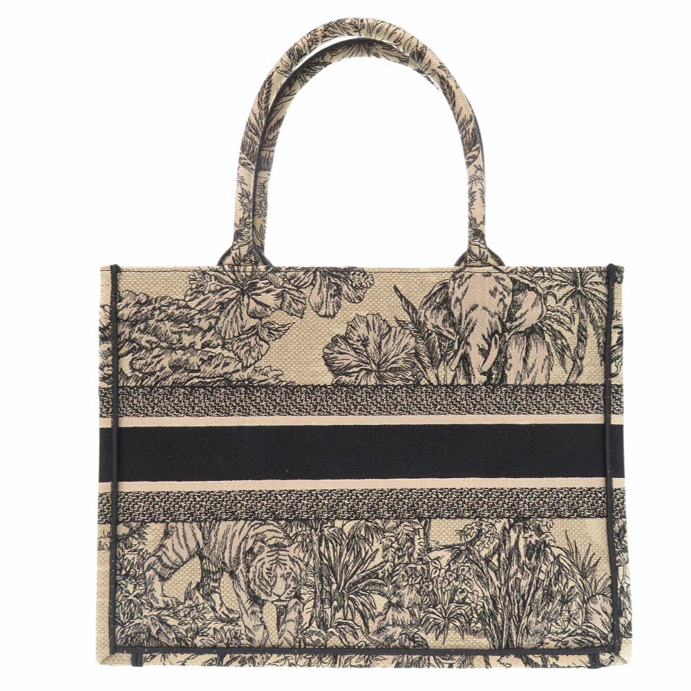 美品 クリスチャンディオール ブックトート ミディアム キャンバス ベージュ トートバッグ 0380【中古】Christian Dior
