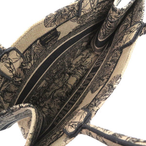 美品 クリスチャンディオール ブックトート ミディアム キャンバス ベージュ トートバッグ 0380【中古】Christian Dior