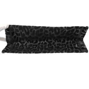 新品同様 クリスチャンディオール ブックトート ミディアム ベロア ブラック トートバッグ 黒 0381【中古】Christian Dior