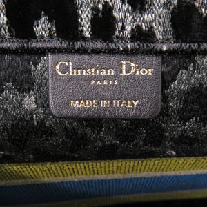 新品同様 クリスチャンディオール ブックトート ミディアム ベロア ブラック トートバッグ 黒 0381【中古】Christian Dior