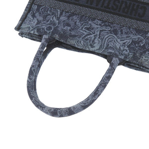 美品 クリスチャンディオール ブックトート ミディアム キャンバス ブルー レディディオール トートバッグ  青 0382【中古】Christian Dior