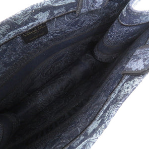 美品 クリスチャンディオール ブックトート ミディアム キャンバス ブルー レディディオール トートバッグ  青 0382【中古】Christian Dior