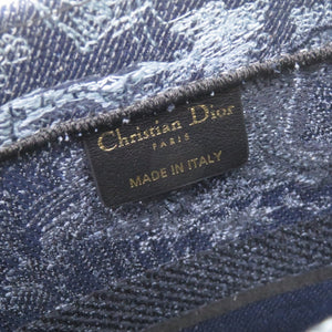 美品 クリスチャンディオール ブックトート ミディアム キャンバス ブルー レディディオール トートバッグ  青 0382【中古】Christian Dior