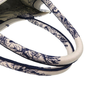 新品同様 クリスチャンディオール ブックトート ラージ ハンドバッグ エンブロイダリー キャンバス ホワイト 0383【中古】Christian Dior