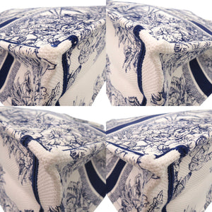 新品同様 クリスチャンディオール ブックトート ラージ ハンドバッグ エンブロイダリー キャンバス ホワイト 0383【中古】Christian Dior