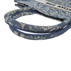 新品同様 クリスチャンディオール ブックトート ラージ キャンバス ブルー トートバッグ 青 0384【中古】Christian Dior