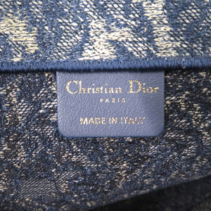 新品同様 クリスチャンディオール ブックトート ラージ キャンバス ブルー トートバッグ 青 0384【中古】Christian Dior