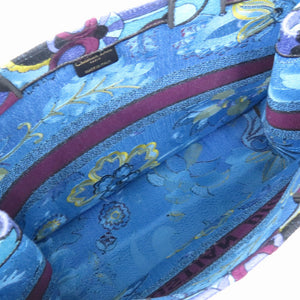 新品同様 クリスチャン ディオール ブックトート ラージ トートバッグ キャンバス ブルー 0385【中古】Christian Dior