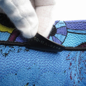 新品同様 クリスチャン ディオール ブックトート ラージ トートバッグ キャンバス ブルー 0385【中古】Christian Dior