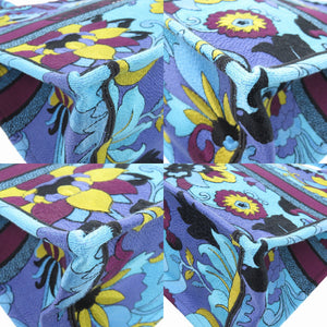 新品同様 クリスチャン ディオール ブックトート ラージ トートバッグ キャンバス ブルー 0385【中古】Christian Dior