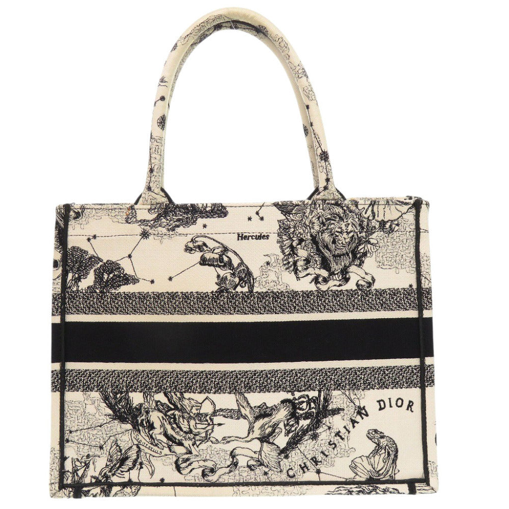 美品 クリスチャンディオール ブックトート ミディアム キャンバス M1296ZRHZ-M06E トートバッグ ホワイト 0386【中古】Christian Dior
