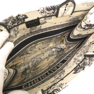 美品 クリスチャンディオール ブックトート ミディアム キャンバス M1296ZRHZ-M06E トートバッグ ホワイト 0386【中古】Christian Dior