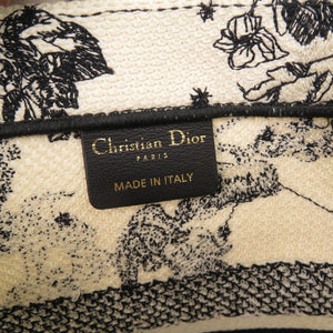 美品 クリスチャンディオール ブックトート ミディアム キャンバス M1296ZRHZ-M06E トートバッグ ホワイト 0386【中古】Christian Dior