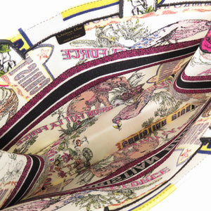 新品同様 クリスチャン ディオール ブックトート ラージ トートバッグ キャンバス ホワイト 0388【中古】Christian Dior