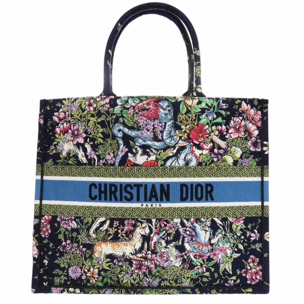 新品同様 クリスチャン ディオール ブックトート ラージ ネイビー 0389【中古】Christian Dior