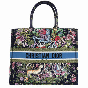 新品同様 クリスチャン ディオール ブックトート ラージ ネイビー 0389【中古】Christian Dior