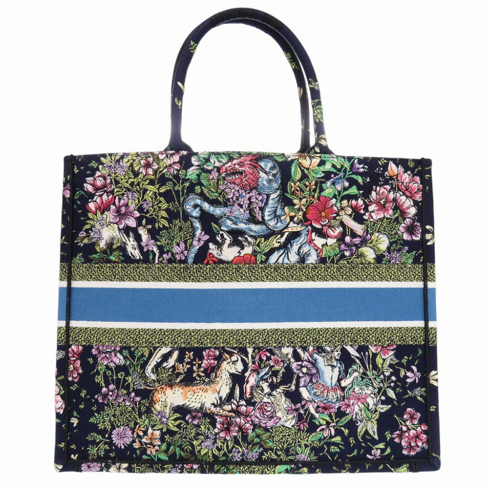 新品同様 クリスチャン ディオール ブックトート ラージ ネイビー 0389【中古】Christian Dior