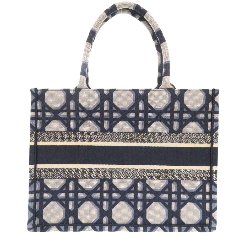 未使用 クリスチャンディオール ブックトート ミディアム レディディオール キャンバス ブルー トートバッグ 青 【中古】Christian Dior