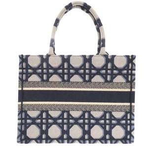 未使用 クリスチャンディオール ブックトート ミディアム レディディオール キャンバス ブルー トートバッグ 青 【中古】Christian Dior