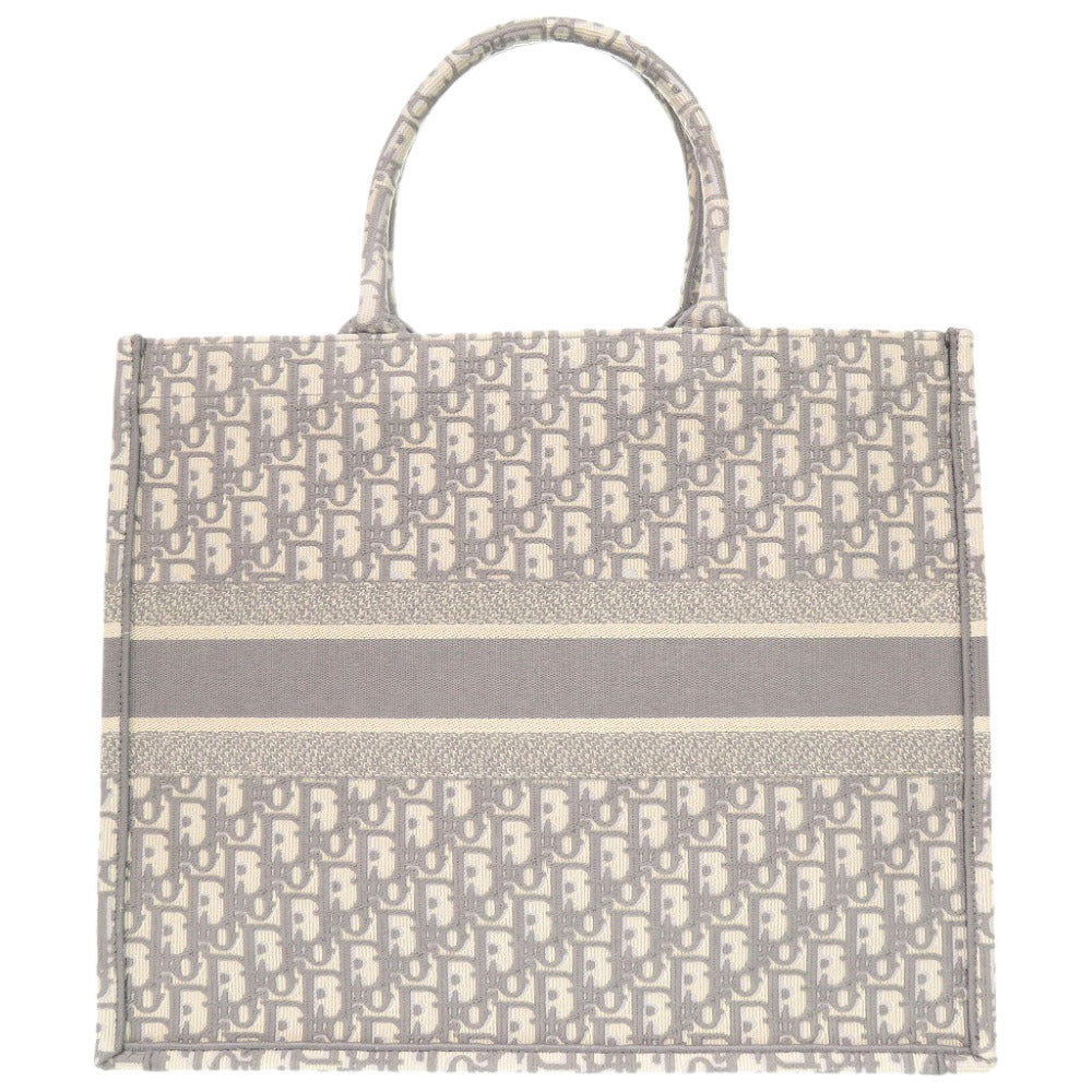 新品同様 クリスチャンディオール ブックトート オブリーク エンブロイダリー ラージ キャンバス グレー M1286ZRIW-M932 トートバッグ  0393【中古】Christian Dior