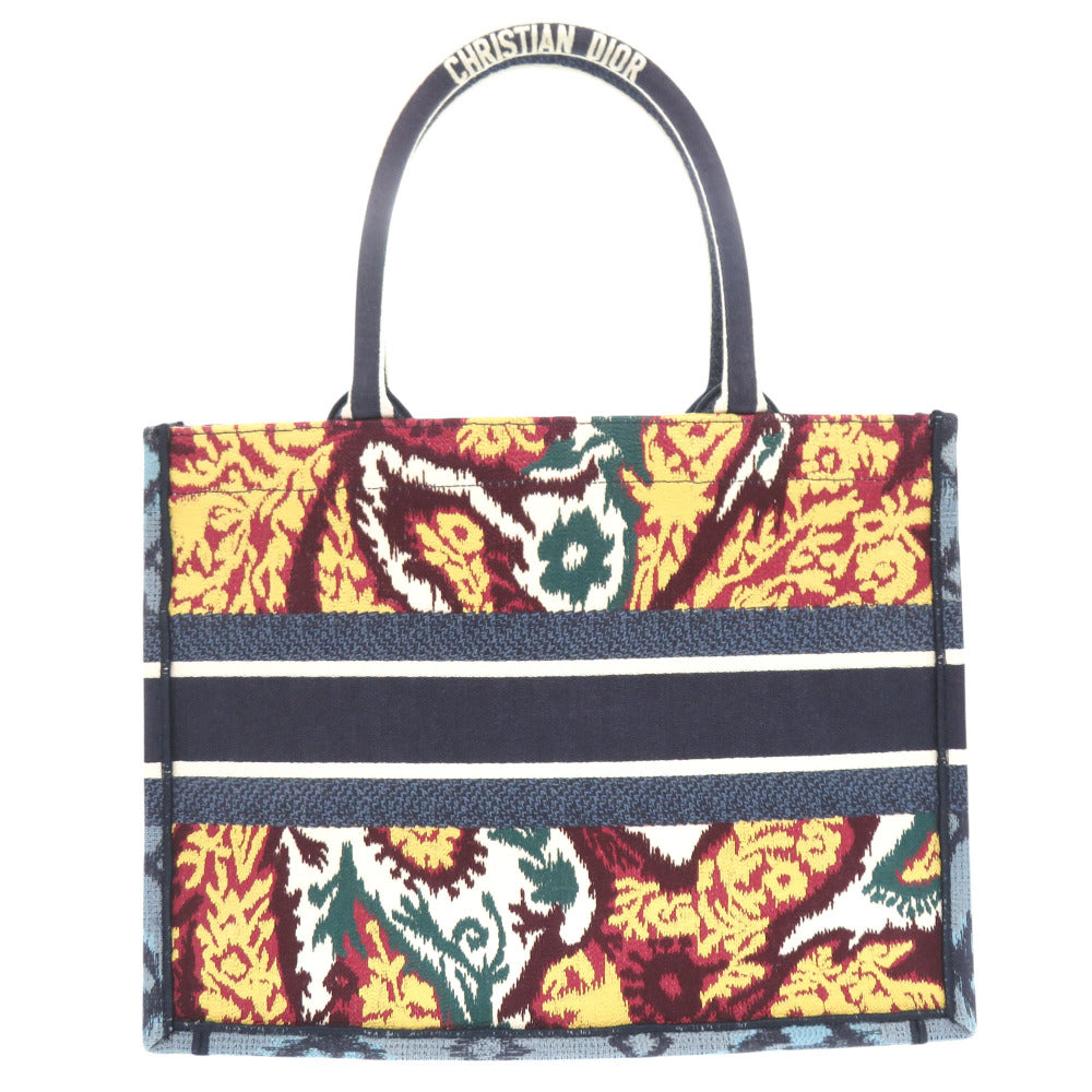 美品 クリスチャンディオール ブックトート ミディアム レディーディオール キャンバス マルチカラー トートバッグ 0394【中古】Christian Dior