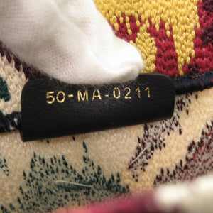 美品 クリスチャンディオール ブックトート ミディアム レディーディオール キャンバス マルチカラー トートバッグ 0394【中古】Christian Dior