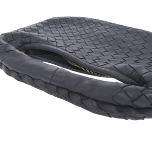 美品 ボッテガヴェネタ イントレチャート ホーボー レザー ネイビー 189227 ハンドバッグ 紺 0446【中古】BOTTEGAVENETA