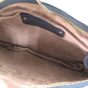 美品 ボッテガヴェネタ イントレチャート ホーボー レザー ネイビー 189227 ハンドバッグ 紺 0446【中古】BOTTEGAVENETA