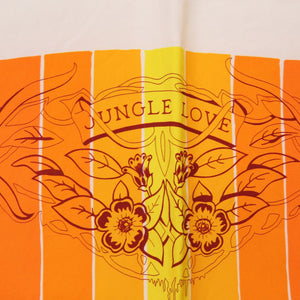 美品 エルメス カレ90 JUNGLE LOVE RAINBOW ジャングルラブ H003369S 08 シルク オレンジ スカーフ 0457【中古】HERMES