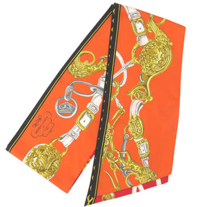 美品 エルメス ブリッド ドゥ ガラ Brides de Gala マキシ ツイリー Maxi Twilly スカーフ シルク マルチカラー 0469【中古】HERMES