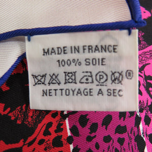 新品同様 エルメス カレ90 JUNGLE LOVE RAINBOW スカーフ レオパード 動物 アニマル ストール ショール シルク 【中古】HERMES