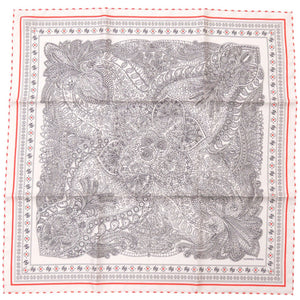 新品同様 エルメス カレ55 Le Jardin de la Maharani マハラニの庭 シルク ホワイト オレンジ スカーフ 0475【中古】HERMES