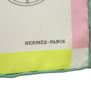 美品 エルメス ポケットチーフ カレ45 プチカレ 精巧な馬車 スカーフ シルク マルチカラー 0508【中古】HERMES