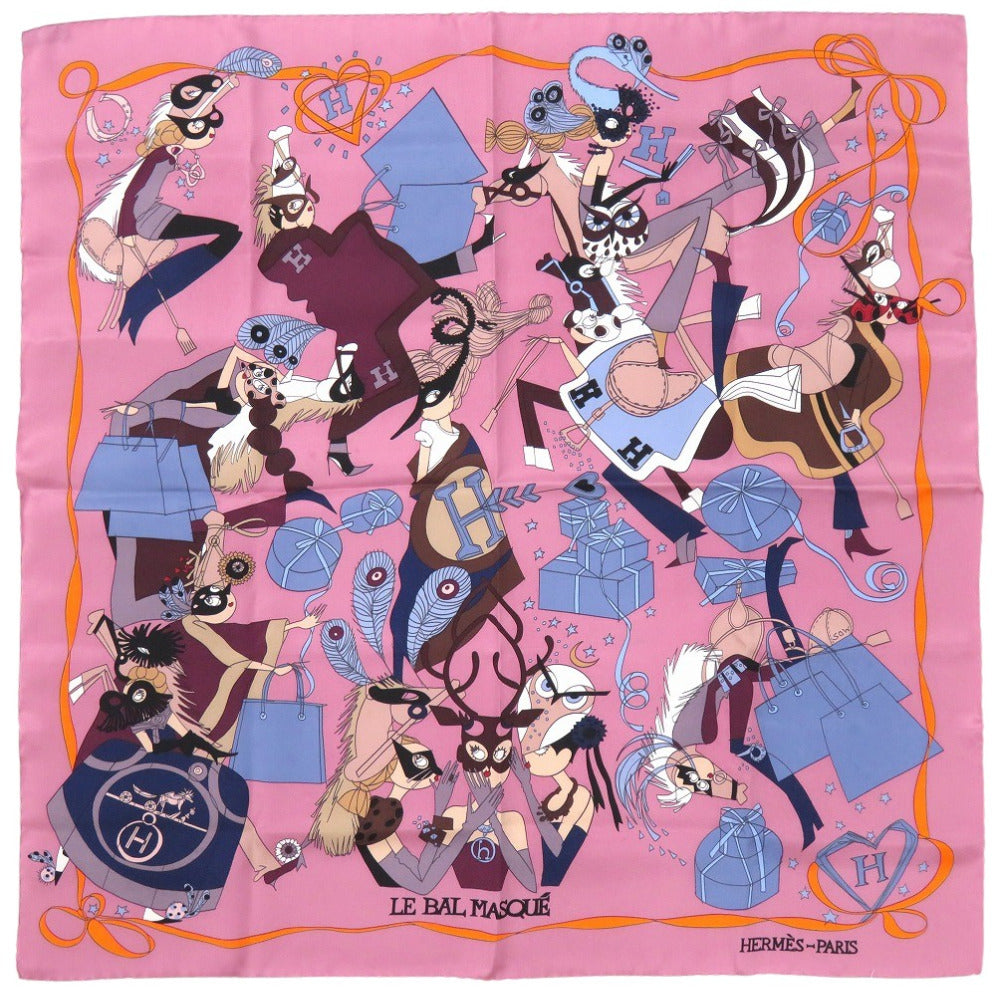 美品 エルメス カレ70 LE BAL MASQUE 仮面舞踏会  スカーフ シルク マルチカラー 0509【中古】HERMES