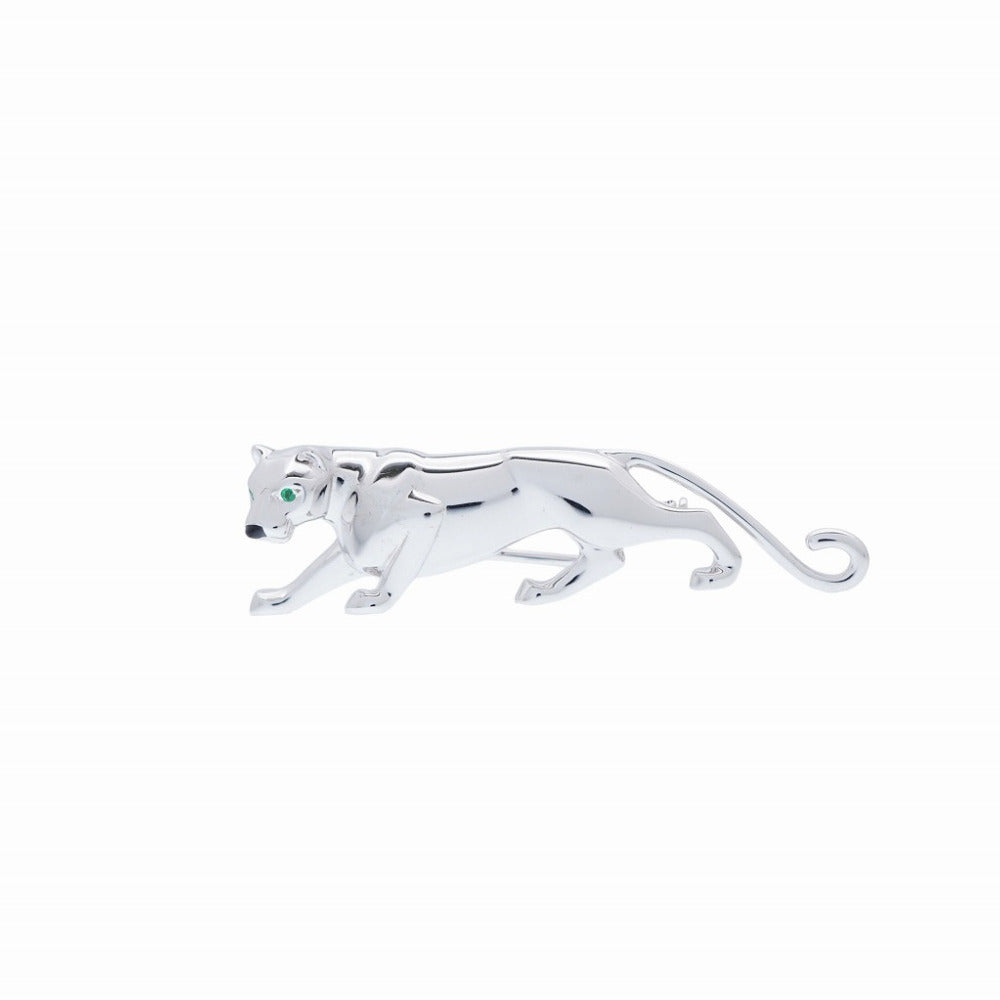 新品同様 カルティエ パンサー K18WG/エメラルド/オニキス ブローチ 750 ホワイトゴールド ジュエリー 0542【中古】CARTIER