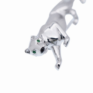 新品同様 カルティエ パンサー K18WG/エメラルド/オニキス ブローチ 750 ホワイトゴールド ジュエリー 0542【中古】CARTIER