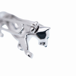 新品同様 カルティエ パンサー K18WG/エメラルド/オニキス ブローチ 750 ホワイトゴールド ジュエリー 0542【中古】CARTIER