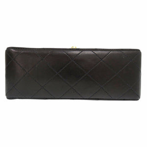 美品 シャネル ミニマトラッセ ラムスキン レザー ブラック ショルダーバッグ  黒 0557【中古】CHANEL