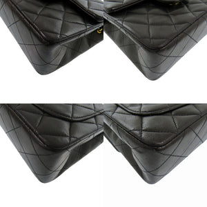美品 シャネル ミニマトラッセ ラムスキン レザー ブラック ショルダーバッグ  黒 0557【中古】CHANEL