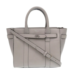 新品同様 マルベリー 2way ミニ ジップド ベイズウォーター HH9089 レザー グレー トートバッグ 0566【中古】MULBERRY