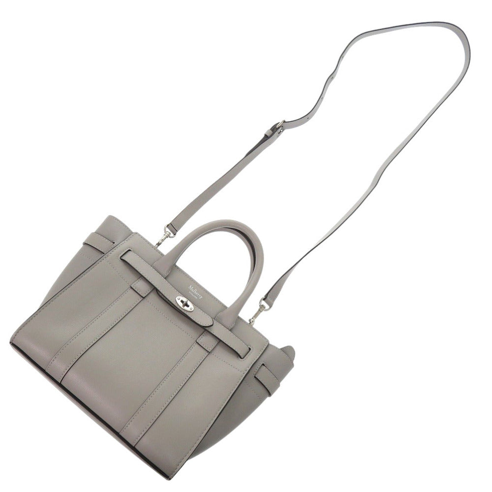 新品同様 マルベリー 2way ミニ ジップド ベイズウォーター HH9089 レザー グレー トートバッグ 0566【中古】MULBERRY