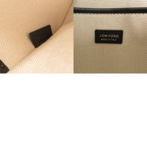 新品同様 トムフォード 2way L1775024AAX キャンバス/レザー ホワイト トートバッグ 白 0568【中古】TOM FORD