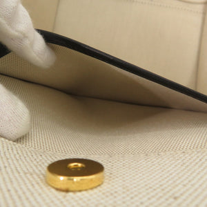 新品同様 トムフォード 2way L1775024AAX キャンバス/レザー ホワイト トートバッグ 白 0568【中古】TOM FORD