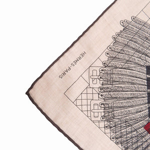 美品 エルメス カレ140 スティープルポスト カシミヤ/シルク ストール グラデーション 0569【中古】HERMES