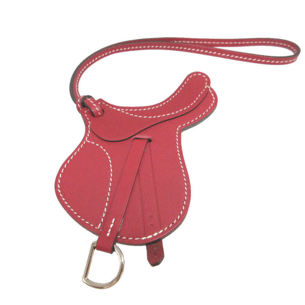 新品同様 エルメス パドック セル チャーム ヴォースイフト ルージュグレナ バッグチャーム キーホルダー 0570【中古】HERMES